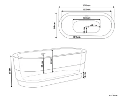 Shop Beliani Kylpyamme Vapaasti Seisova Valkoinen 170 X 80 Cm Empresa