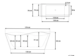 Kylpy- & Poreammeet<Beliani Kylpyamme Vapaasti Seisova Valkoinen 170 X 78 Cm Maravilla
