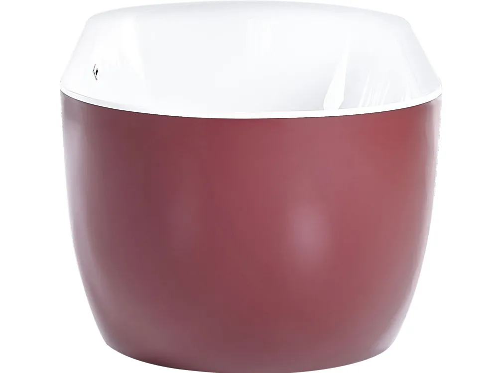 Kylpy- & Poreammeet<Beliani Kylpyamme Vapaasti Seisova Viininpunainen 170 X 80 Cm Carrera