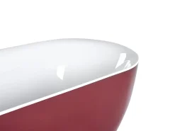 Kylpy- & Poreammeet<Beliani Kylpyamme Vapaasti Seisova Viininpunainen 170 X 80 Cm Carrera