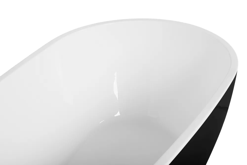 Flash Sale Beliani Kylpyamme Vapaasti Seisova Musta/Valkoinen 173 X 82 Cm Guiana