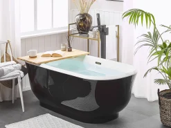 Store Beliani Kylpyamme Vapaasti Seisova Musta 170 X 77 Cm Tesoro