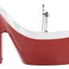 Kylpy- & Poreammeet<Beliani Kylpyamme Vapaasti Seisova Punainen 180 X 78 Cm Coco
