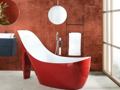 Kylpy- & Poreammeet<Beliani Kylpyamme Vapaasti Seisova Punainen 180 X 78 Cm Coco