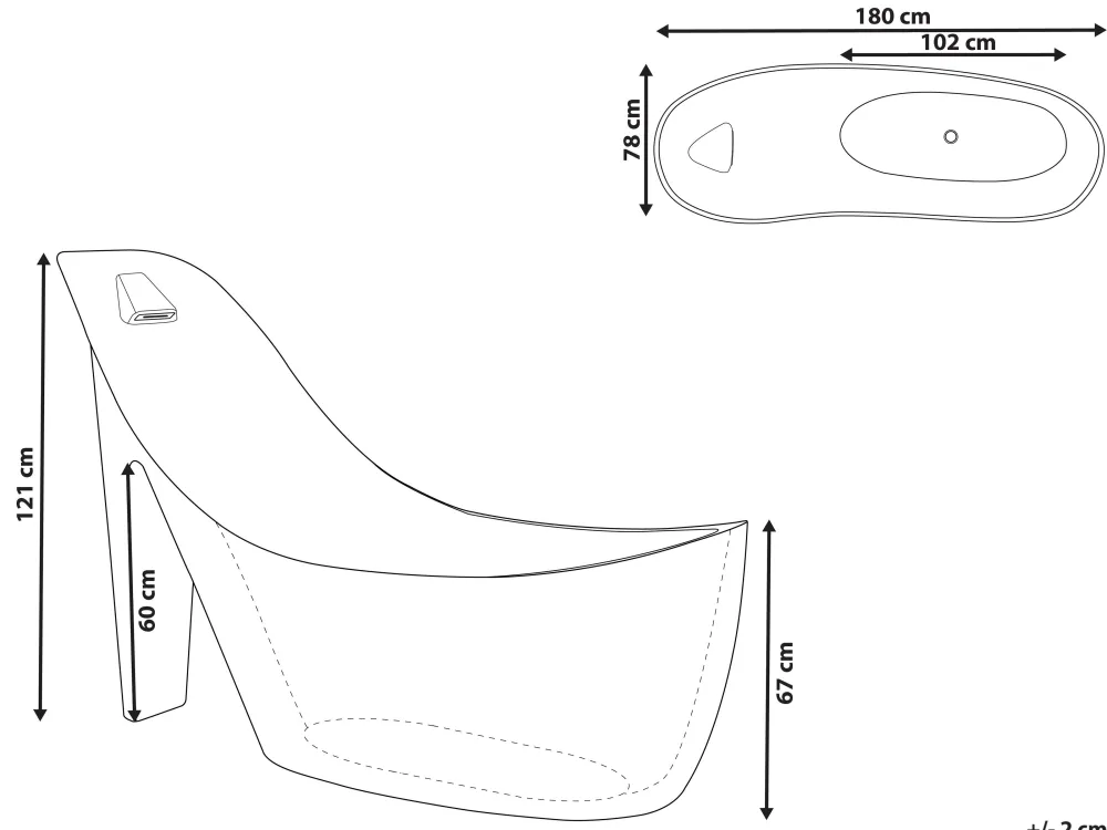 Kylpy- & Poreammeet<Beliani Kylpyamme Vapaasti Seisova Punainen 180 X 78 Cm Coco
