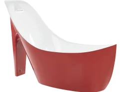 Kylpy- & Poreammeet<Beliani Kylpyamme Vapaasti Seisova Punainen 180 X 78 Cm Coco