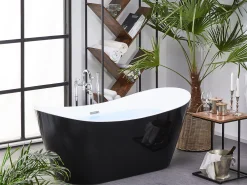 Kylpy- & Poreammeet<Beliani Kylpyamme Vapaasti Seisova Musta 180 X 78 Cm Antigua