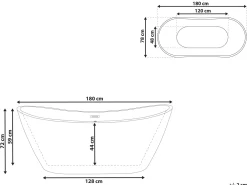 Kylpy- & Poreammeet<Beliani Kylpyamme Vapaasti Seisova Musta 180 X 78 Cm Antigua