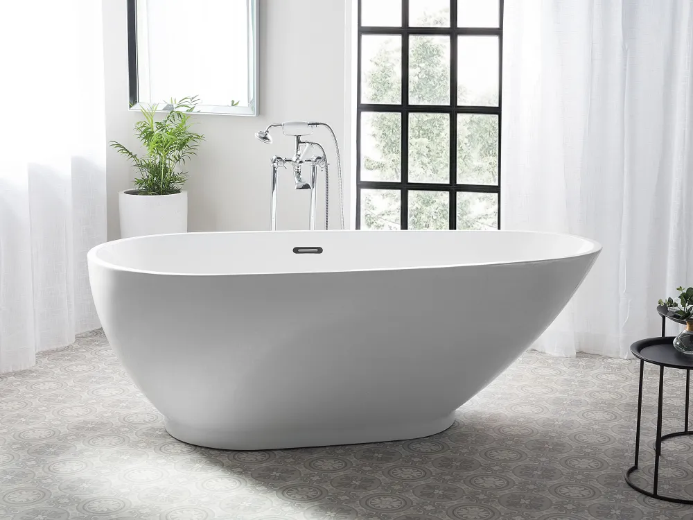 Kylpy- & Poreammeet<Beliani Kylpyamme Vapaasti Seisova Valkoinen 173 X 82 Cm Guiana