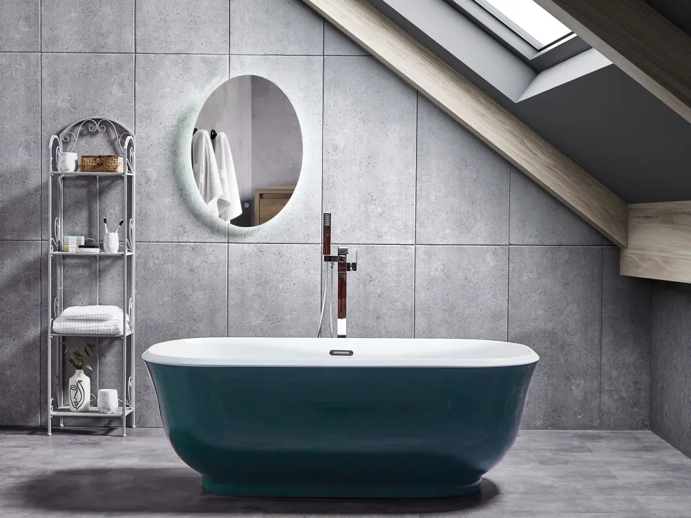 Kylpy- & Poreammeet<Beliani Kylpyamme Vapaasti Seisova Sinivihrea 170 X 77 Cm Tesoro