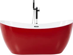 Kylpy- & Poreammeet<Beliani Kylpyamme Vapaasti Seisova Punainen 150 X 75 Cm Antigua