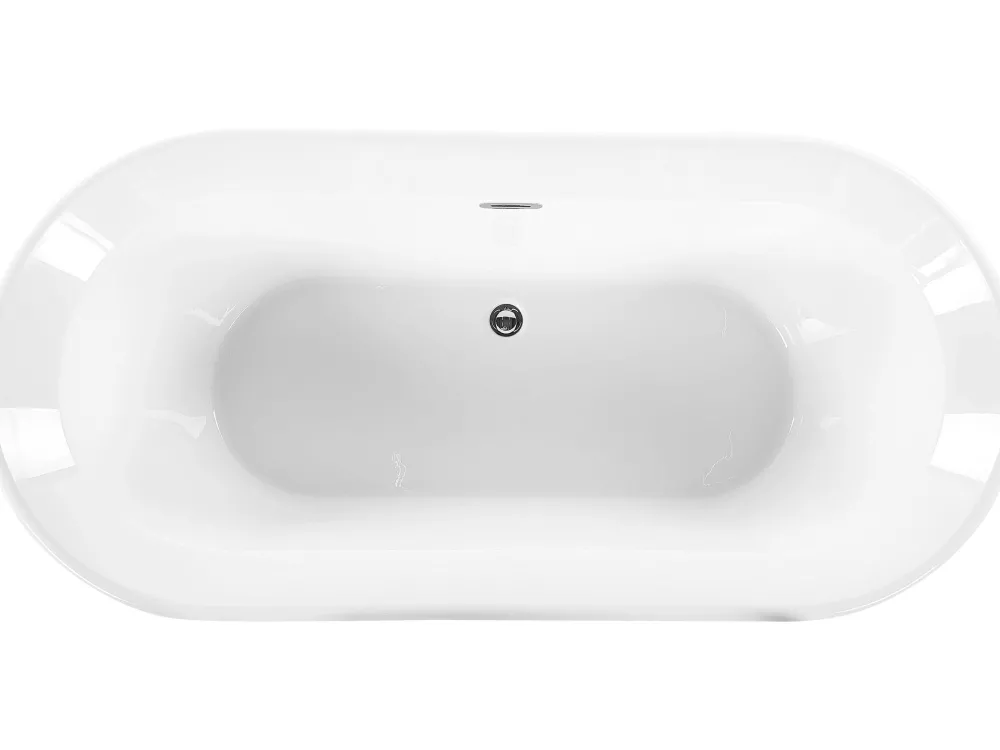 Cheap Beliani Kylpyamme Vapaasti Seisova Valkoinen 170 X 80 Cm Ovalle