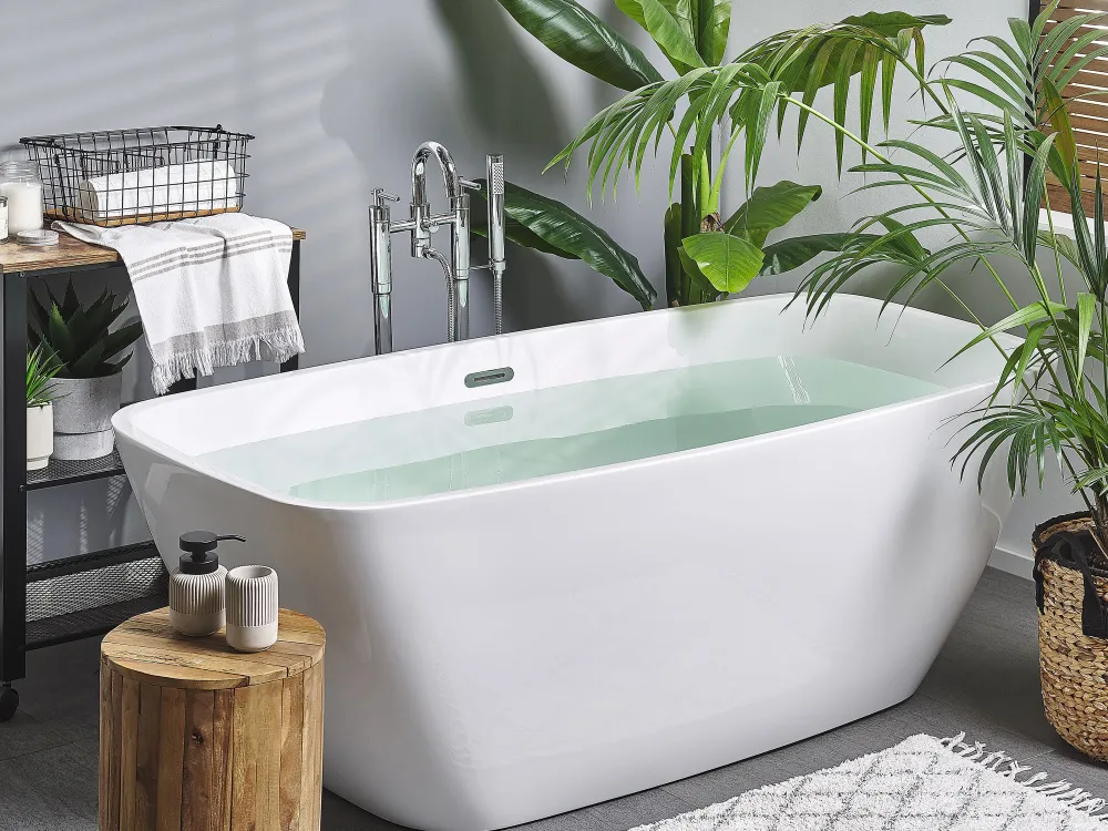 Kylpy- & Poreammeet<Beliani Kylpyamme Vapaasti Seisova Valkoinen 170 X 78 Cm Mingo