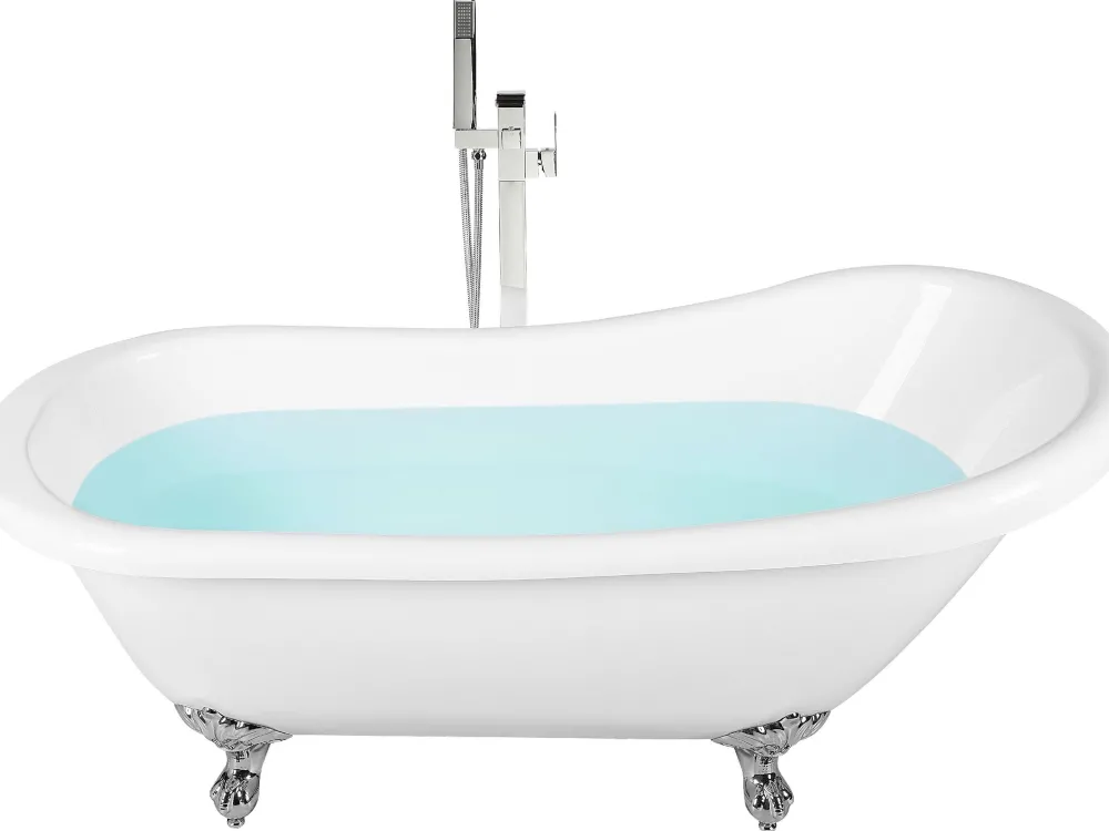 New Beliani Kylpyamme Vapaasti Seisova Valkoinen 170 X 76 Cm Cayman