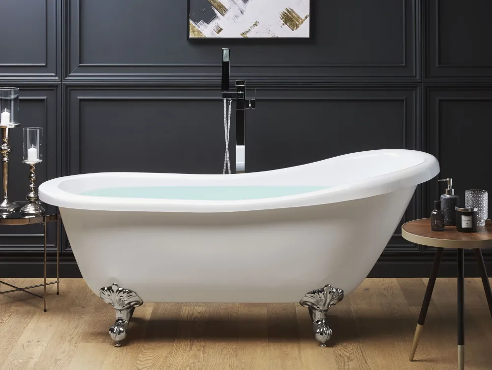 New Beliani Kylpyamme Vapaasti Seisova Valkoinen 170 X 76 Cm Cayman