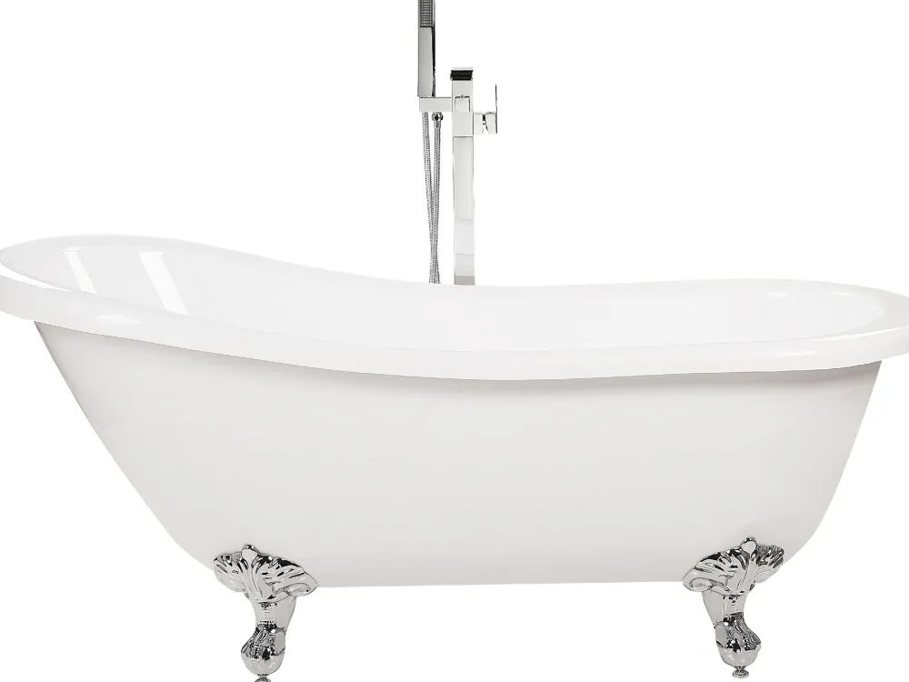 New Beliani Kylpyamme Vapaasti Seisova Valkoinen 170 X 76 Cm Cayman