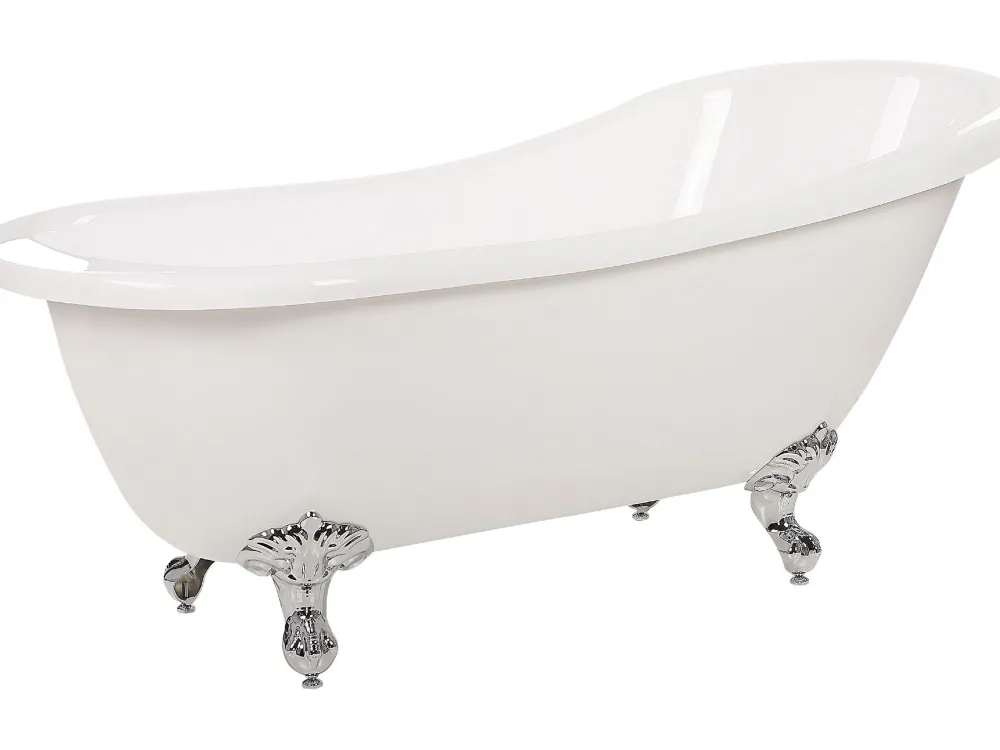 New Beliani Kylpyamme Vapaasti Seisova Valkoinen 170 X 76 Cm Cayman