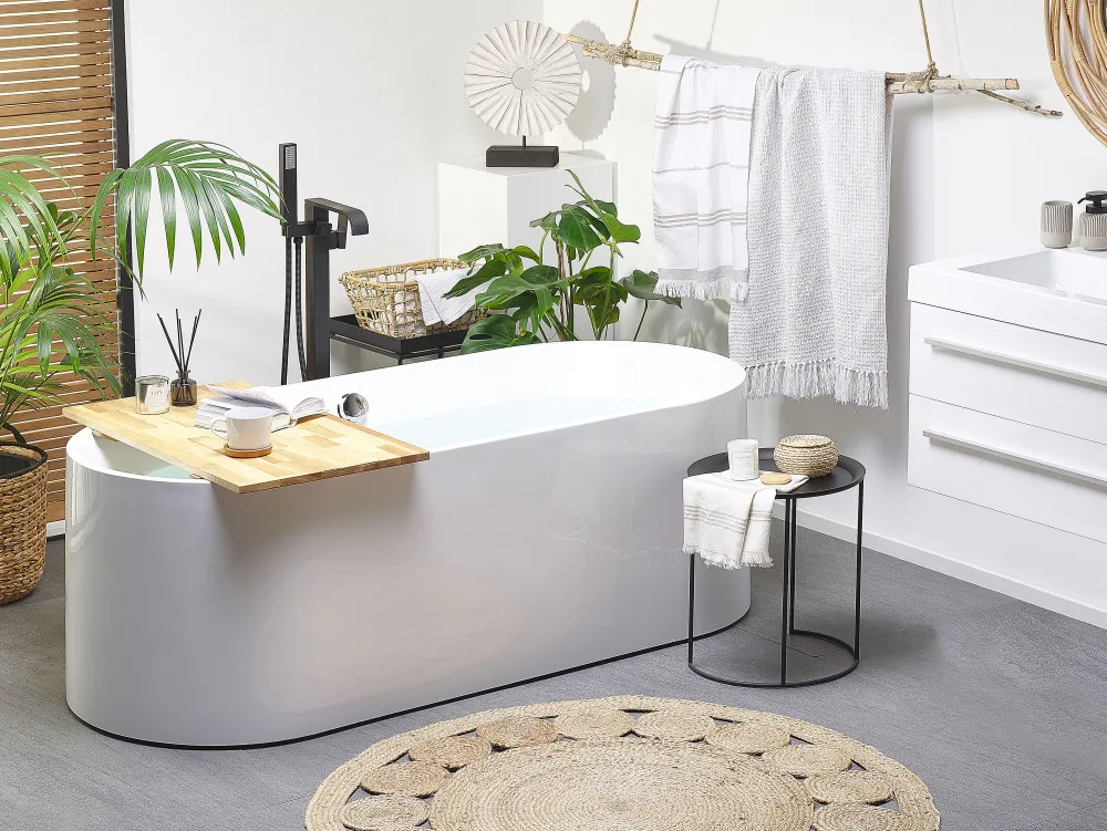 Outlet Beliani Kylpyamme Vapaasti Seisova Valkoinen 170 X 75 Cm Catalina