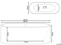 Outlet Beliani Kylpyamme Vapaasti Seisova Valkoinen 170 X 75 Cm Catalina