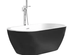 Hot Beliani Kylpyamme Vapaasti Seisova Musta 150 X 75 Cm Nevis