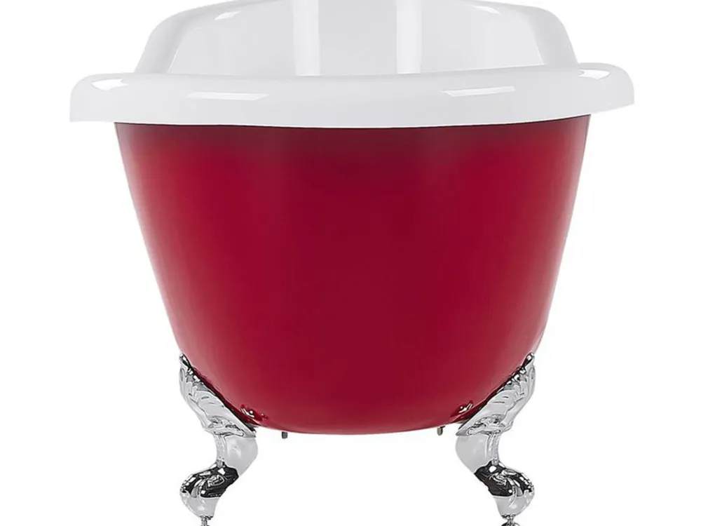 Sale Beliani Kylpyamme Vapaasti Seisova Punainen 153 X 77 Cm Cayman