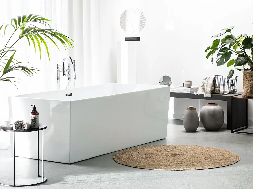 Online Beliani Kylpyamme Vapaasti Seisova Valkoinen 170 X 81 Cm Rios