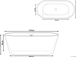 Kylpy- & Poreammeet<Beliani Kylpyamme Vapaasti Seisova Musta 170 X 72 Cm Havana