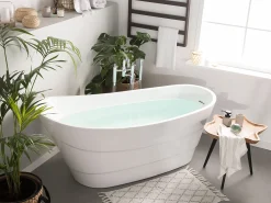 Shop Beliani Kylpyamme Vapaasti Seisova Valkoinen 170 X 73 Cm Buenavista