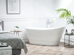 Shop Beliani Kylpyamme Vapaasti Seisova Valkoinen 170 X 73 Cm Buenavista