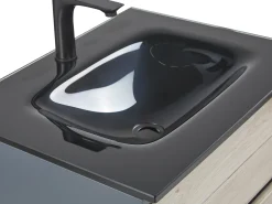 Store Beliani Kylpyhuoneen Kalusteet 3 Osaa Vaalea Puu/Harmaa 60 Cm Teruel