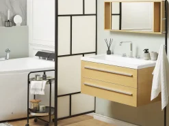 Säilytys<Beliani Kylpyhuoneen Kalusteet 3 Osaa Vaalea Puu Almeria