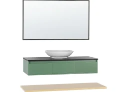 Säilytys<Beliani Kylpyhuoneen Kalusteet 4 Osaa Vihrea/Vaalea Puu Zaragoza