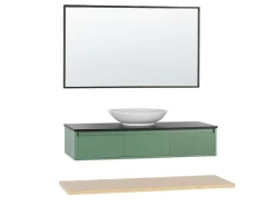 Säilytys<Beliani Kylpyhuoneen Kalusteet 4 Osaa Vihrea/Vaalea Puu Zaragoza