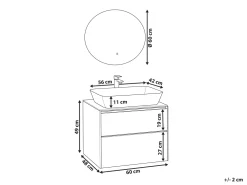 New Beliani Kylpyhuoneen Kalusteet 3 Osaa Valkoinen Manzon