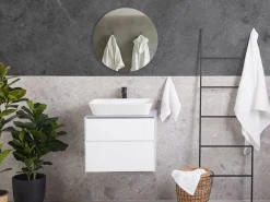 New Beliani Kylpyhuoneen Kalusteet 3 Osaa Valkoinen Manzon