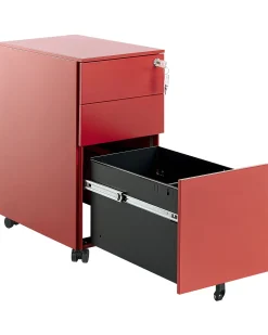 Hot Beliani Laatikosto Metalli 3 Laatikkoa Punainen Bolsena