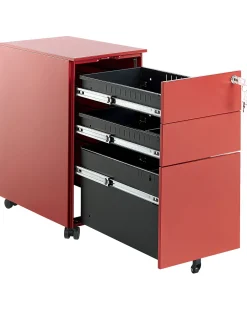 Hot Beliani Laatikosto Metalli 3 Laatikkoa Punainen Bolsena