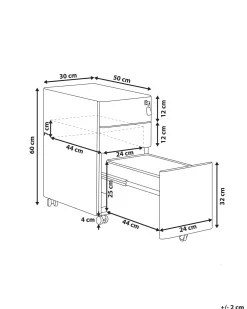 Hot Beliani Laatikosto Metalli 3 Laatikkoa Punainen Bolsena