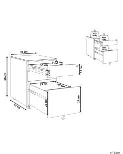 Säilytys<Beliani Laatikosto Teras 3 Laatikkoa Vaaleanpunainen Cami