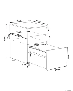Hot Beliani Laatikosto Teras 3 Laatikkoa Musta Cami