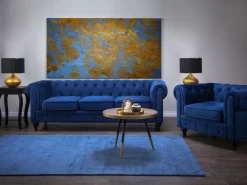 Nojatuolit<Beliani Laivastonsininen Samettiverhoiltu Nojatuoli Chesterfield