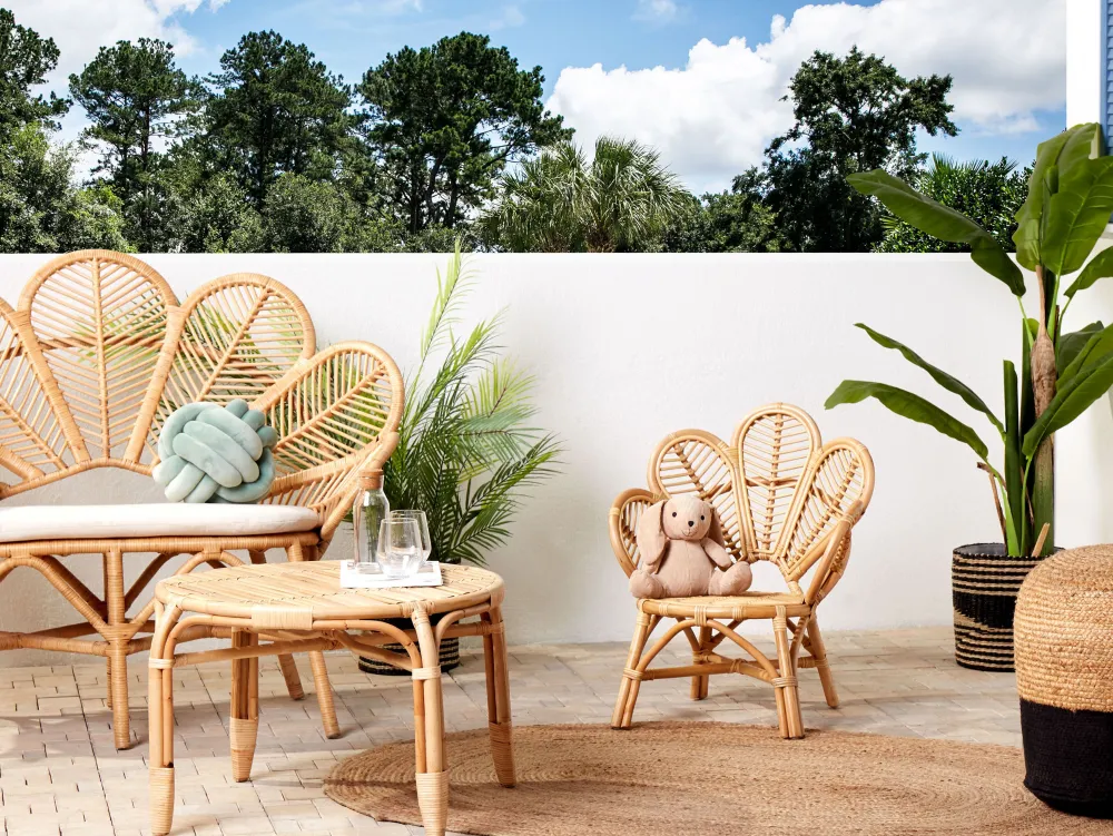 Cheap Beliani Lasten Riikinkukkotuoli Rottinki Luonnonvari Florentine Ii