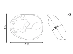 Clearance Beliani Lasten Tyyny 2Kpl 50 X 40 Cm Harmaa Dhanbad
