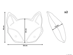Tekstiilit<Beliani Lasten Tyyny 2Kpl 50 X 40 Cm Oranssi Vadodara
