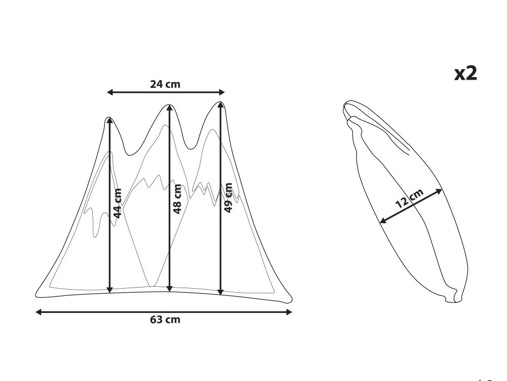 Hot Beliani Lasten Tyyny 2Kpl 60 X 50 Cm Vihrea/Musta Indore
