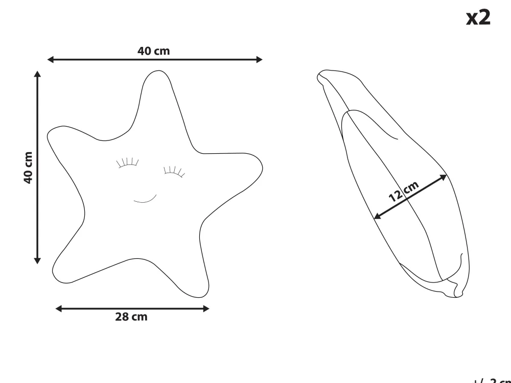 Online Beliani Lasten Tyyny Tahti 2Kpl 40 X 40 Cm Sininen Bhopal