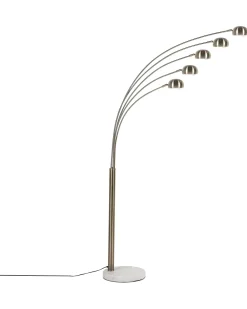 Valaisimet<Beliani Lattiavalaisin 5 Polttimoa Metalli Kulta Flinders