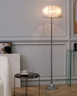 Valaisimet<Beliani Lattiavalaisin 3 Polttimoa Metalli Vaaleanharmaa Evans