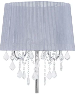 Valaisimet<Beliani Lattiavalaisin 3 Polttimoa Metalli Vaaleanharmaa Evans