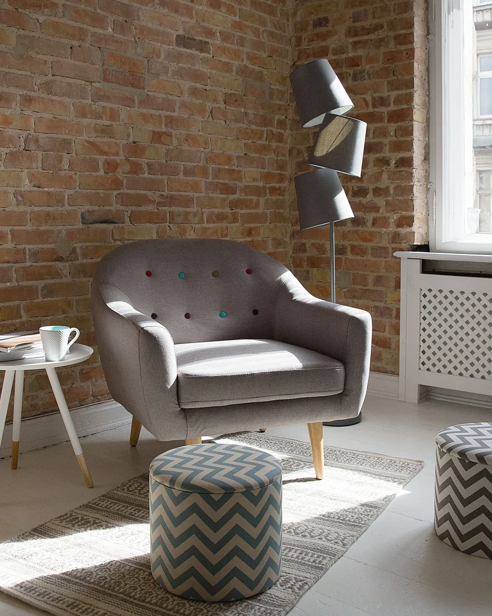 Store Beliani Lattiavalaisin 3 Polttimoa Metalli Harmaa Rio Grande